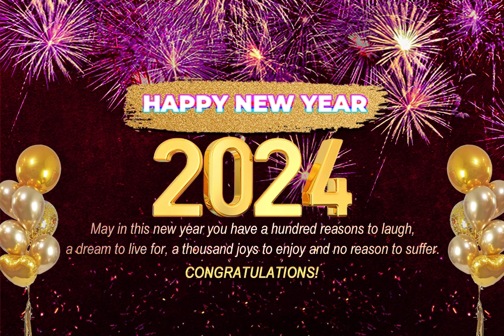 Happy New Year 2024: Wishes, Numbers, Gold, Balloons, Confetti, HD